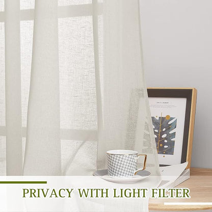 NICETOWN Natural Kitchen Curtains 36 inch Length, Grommet Small Curtains & - Image 5