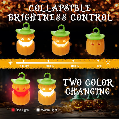 EverBrite 6-Pack Halloween Pumpkin Lantern, Collapsible Light up Pumpkins