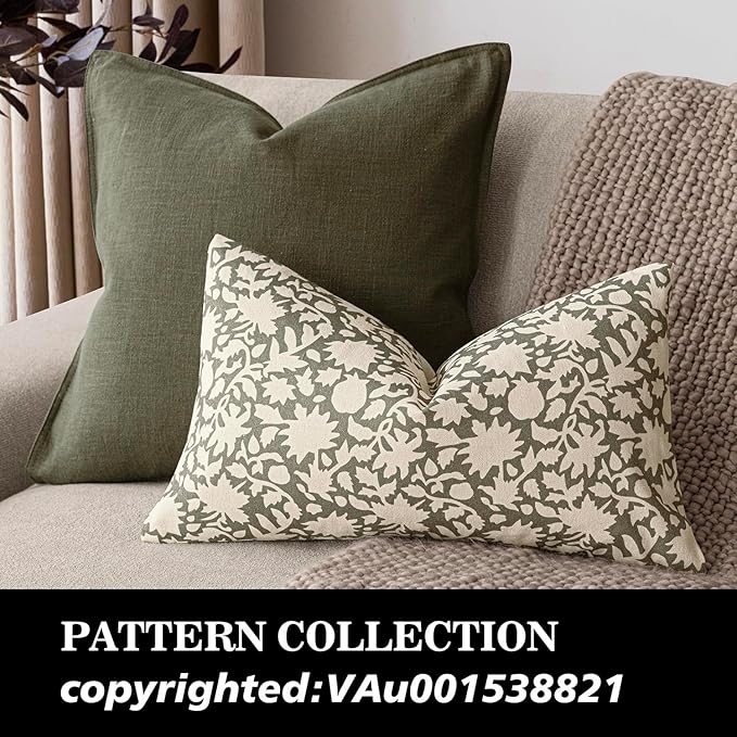 Foindtower Set of 2 Decorative Neutral Floral Throw Pillow Covers Accent - Image 4