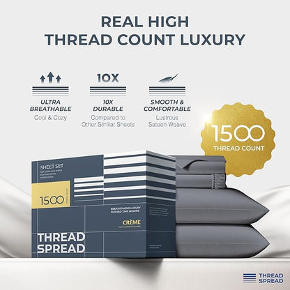 THREAD SPREAD 100% Egyptian Cotton Sheets Bed Set - Image 2