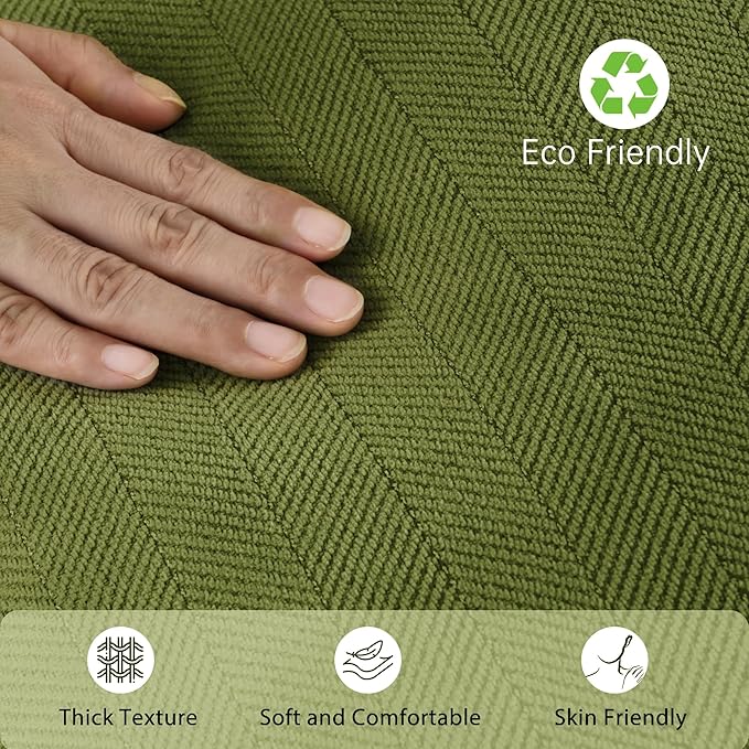 ZWJD Olive Green Pillow Covers 22x22 Set of 2 Chenille Throw Pillow Covers - Image 4