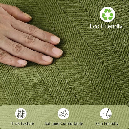 ZWJD Olive Green Pillow Covers 22x22 Set of 2 Chenille Throw Pillow Covers - Image 4