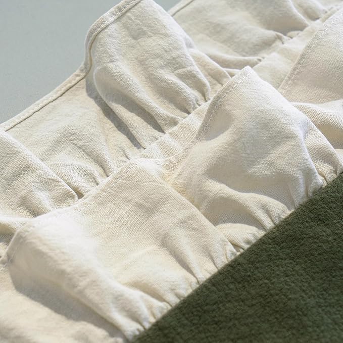 Pillow Shams Set of 2 Pure Cotton Champray Ruffled Edge, Thick and Solid Washed - Image 6