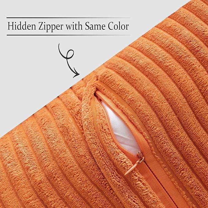 MIULEE Orange Decorative Throw Pillow Covers - Image 3