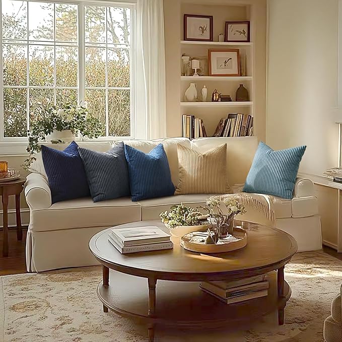 MIULEE Winter Pack of 2 Corduroy Soft Soild Decorative Square Throw Pillow - Image 4