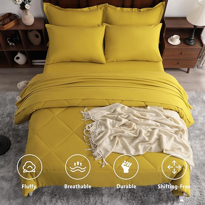 NTBAY King Comforter Set with Sheets, 7 Pieces Soft and Breathable King Bedding - Image 2