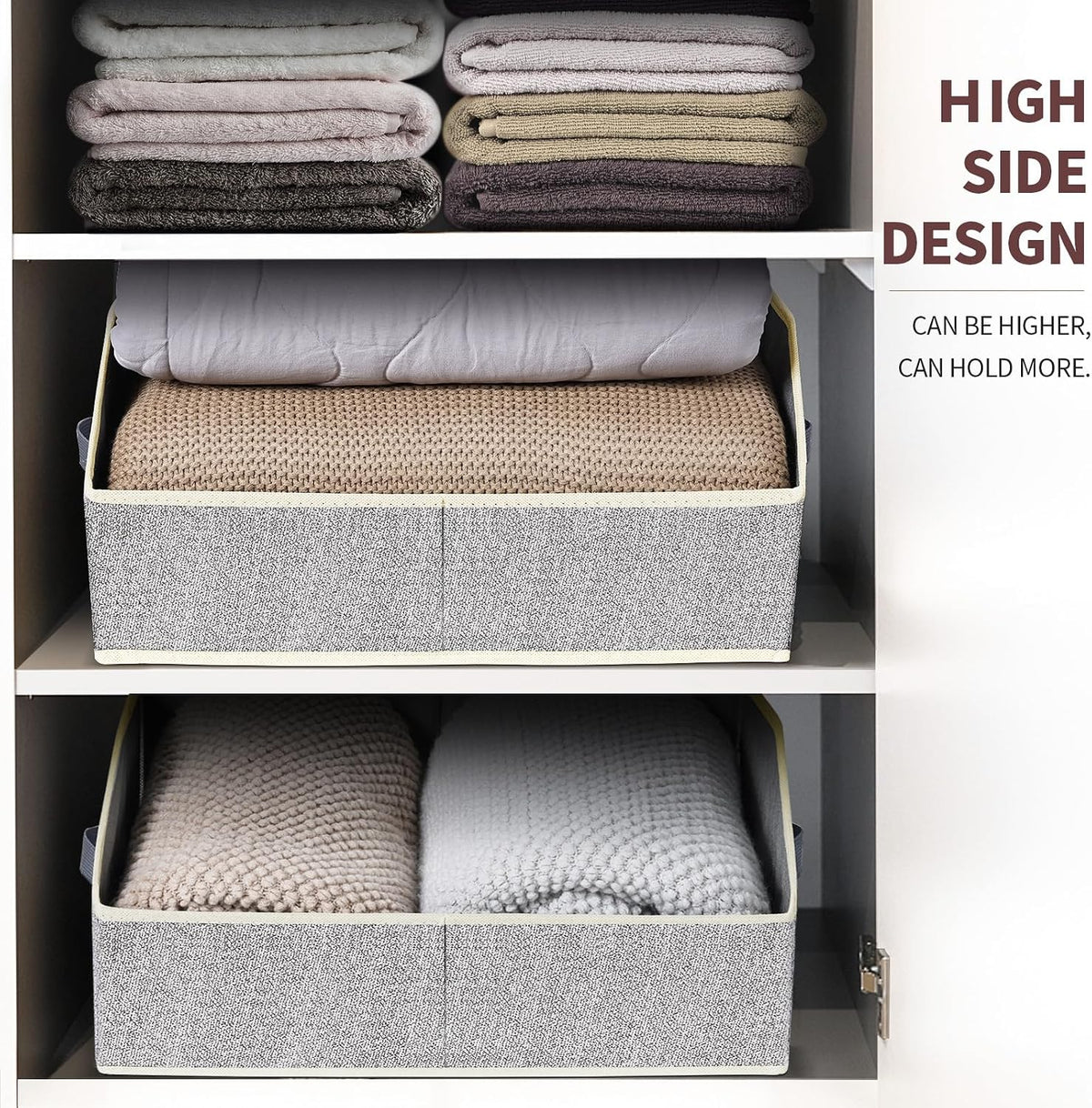 homsorout closet organizers bins 6 packs - large showing dimensions