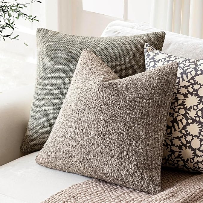Foindtower Set of 2, Decorative Textured Boucle Throw Pillow Covers Accent - Image 5