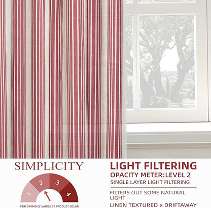 DriftAway Farmhouse Vertical Striped Linen Blend Textured Light Filtering Semi - Image 5