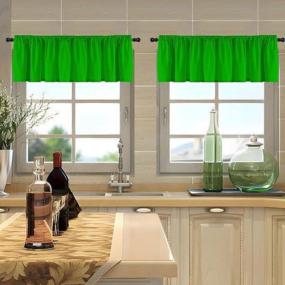 2 Panels Christmas Green Curtain Valances - Image 3