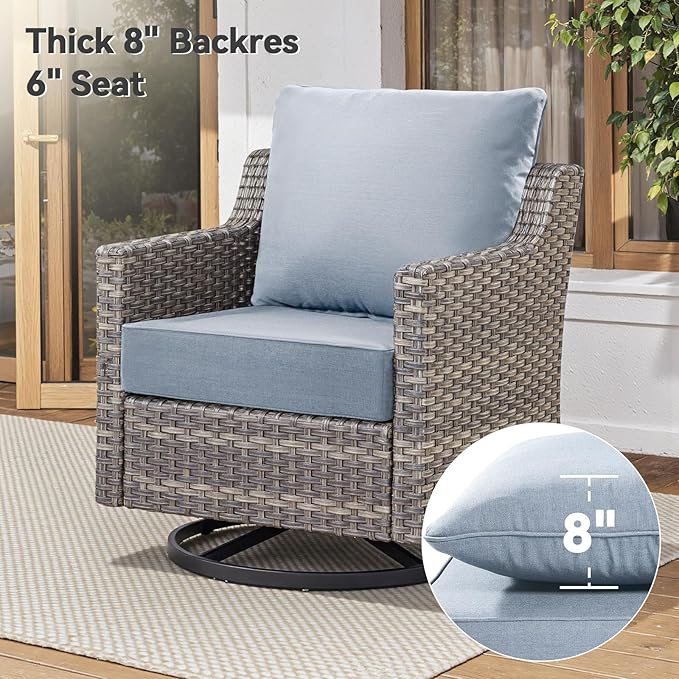 6" Thick Outdoor Cushions 22x24x6, 1-Set Deep Seat Patio Cushions - Image 7