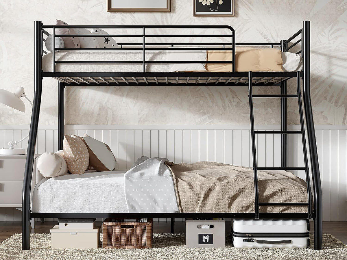 vecelo bunk bed twin over full, metal bunkbeds, package contents