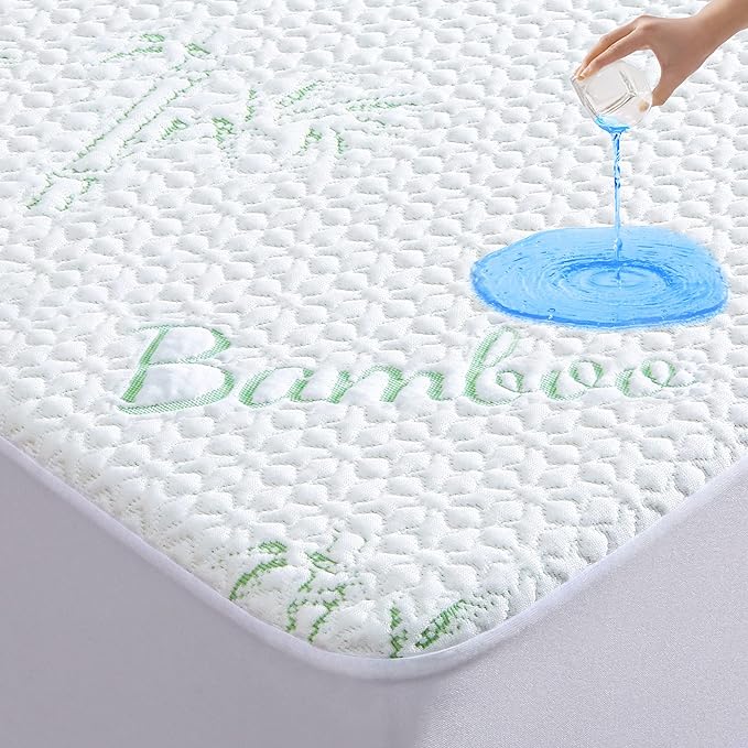 GOONIK Full Size Mattress Protector, Breathable Bamboo Viscose Waterproof Full by GOONIK