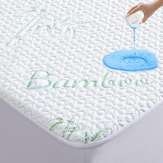 GOONIK Queen Mattress Protector, Breathable Bamboo Viscose Waterproof Queen by GOONIK