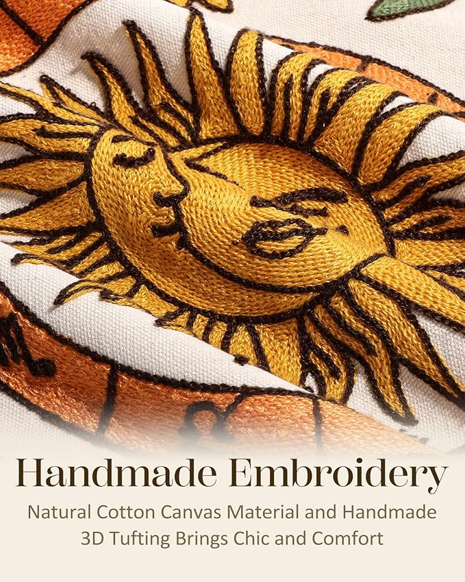 Embroidered Throw Pillow Covers 18x18 Inch - Image 2