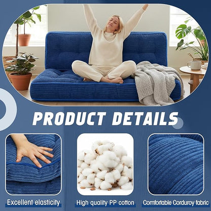 63 Inch Folding Sofa Bed Convertible Chair, 2-in-1 Convertible Boneless Sofa - Image 4