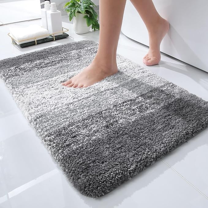OLANLY Bathroom Rugs Mat 24x16, Extra Soft Absorbent Microfiber Bath Rugs by OLANLY