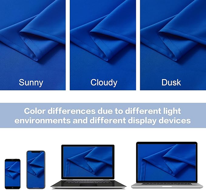 DUALIFE Royal Blue Curtains Room Darkening Curtains，Rod Pocket and Back Tab - Image 5
