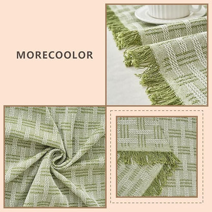 Green Couch Cover Blanket Cute Geometrical Jacquard Washable Sofa Cover - Image 3