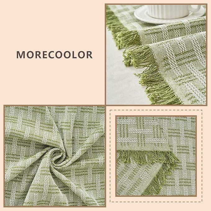 Green Couch Cover Blanket Cute Geometrical Jacquard Washable Sofa Cover - Image 3