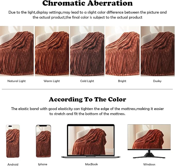 NEWCOSPLAY Super Soft Twin Blanket Coffee Premium Silky Flannel Fleece 3D - Image 6