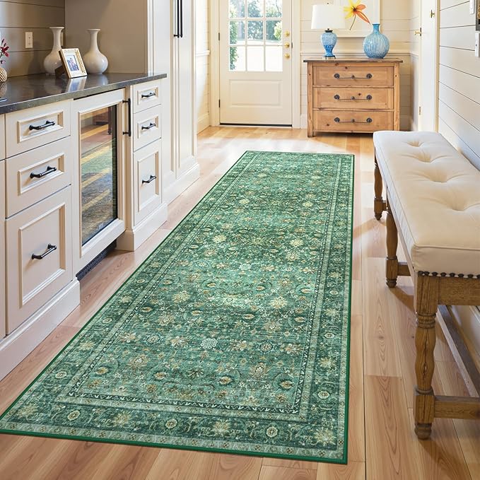 Collive Washable Hallway Runner Rugs, Vintage Boho Soft Bedroom Carpet Runner - Image 4