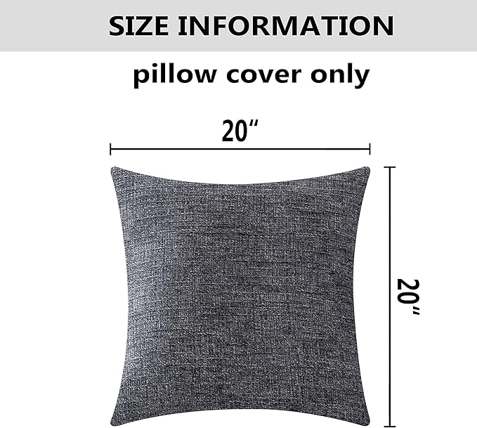 Home Brilliant Chenille Pillow Covers 20x20 Super Soft Square Textured Velvet - Image 5