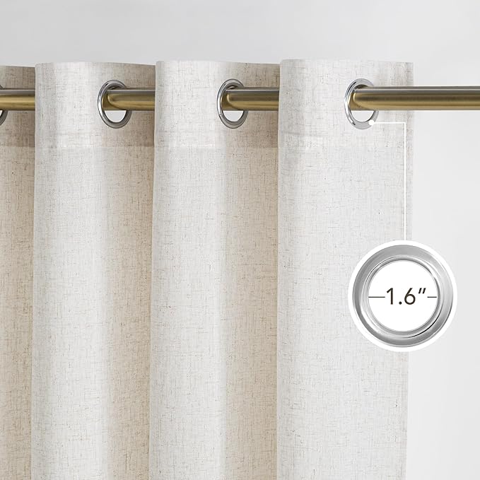 NICETOWN Linen Curtains 84 inches Long, Grommet Thick Flax Linen Privacy Assured - Image 2