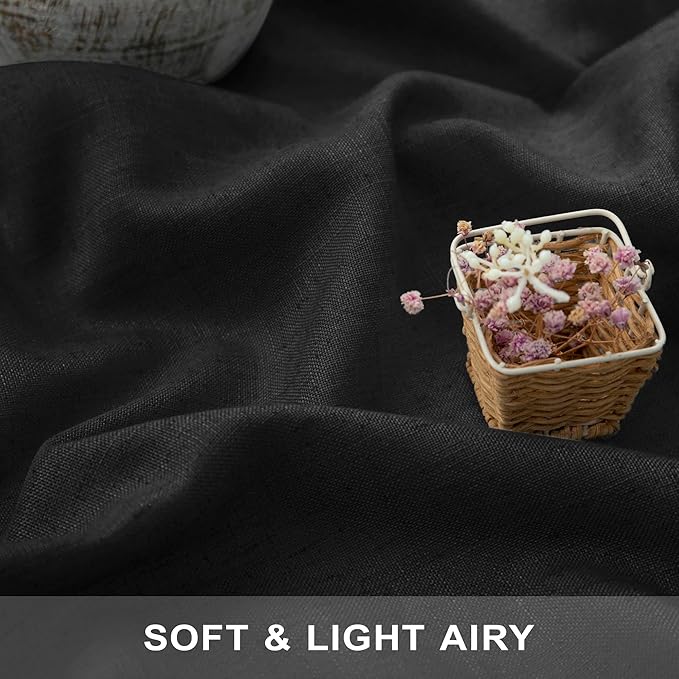 Pitalk 102 Inch Long Curtains Black - Image 3