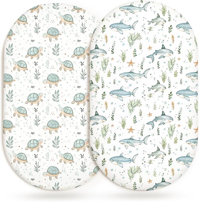 Bassinet Sheets for Baby Girls Boys 2 Pack, Fitted Baby Mattress Sheet for by Home
