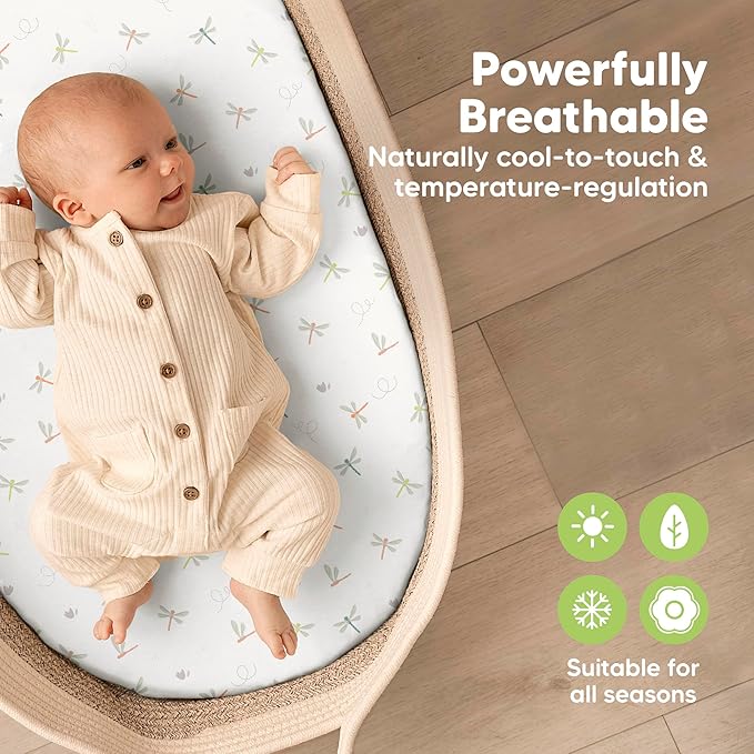 2-Pack Baby Bassinet Sheets Girl, Boy - Image 4