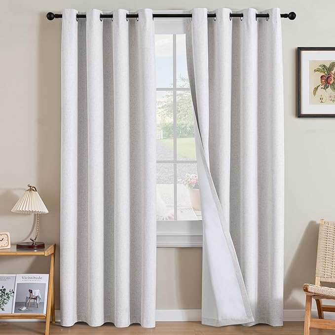 H.VERSAILTEX Linen Curtains 100% Blackout Curtains by HVERSAILTEX