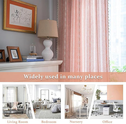 ColorBird Boho Curtains Farmhouse Striped 84 Inches Length 2 Panels Set Window - Image 5