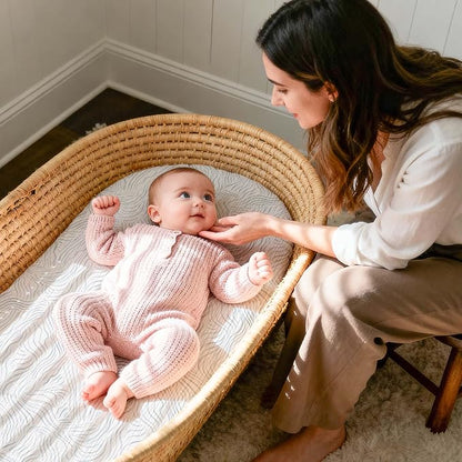 Gllquen Baby Muslin Bassinet Sheets 3 Pack, Breathable Elastic Cozy Fitted - Image 5