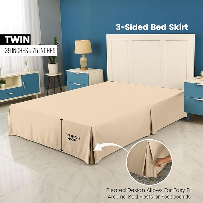 Utopia Bedding Twin Bed Skirt - Image 2