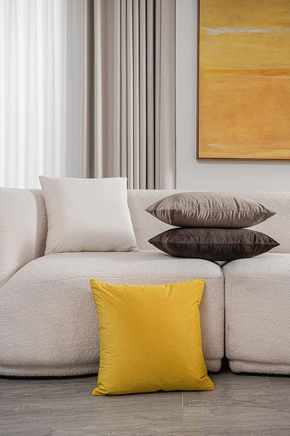 Decorative Pillow Covers 12x20 Taupe: 2 Pack Cozy Soft Velvet Rectangular Throw - Image 4