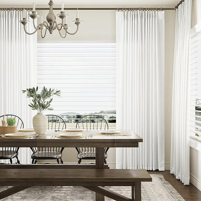 Off White Pinch Pleated 90 Inch Curtains 2 Panels - Image 8