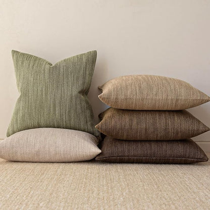 Foindtower Set of 2 Decorative Textured Burlap Linen Throw Pillow Covers - Image 6
