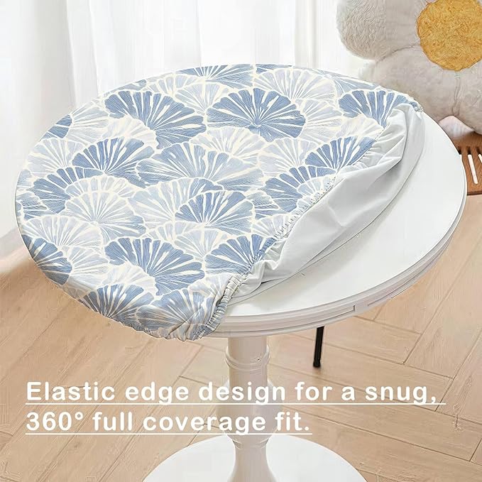 Fitted Round Tablecloth with Elastic Edge – Washable, Wrinkle-Free Table Cover - Image 2