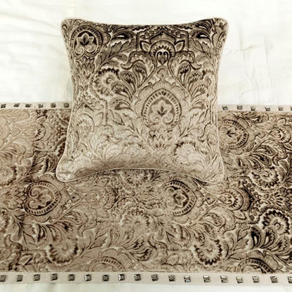 The HomeCentric King/Queen/Twin Beige Decorative Queen 74"x18" Bed Runner - Image 5