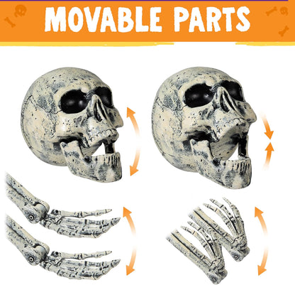 JOYIN 5 Pcs Halloween Skeleton Decorations Outdoor, Life Size Skeleton Yard Stakes, Groundbreaker Skulls Decor for Graveyard Yard Lawn Garden Ground Party Supplies