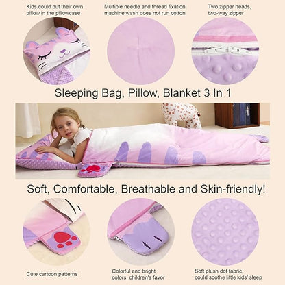 Kids Sleeping Bag, Toddlers Nap Mat, Girls Sleeping Mat - Image 4