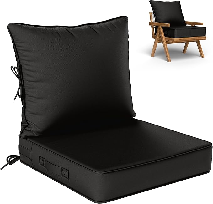 Outdoor Seat Cushion Set 22 L × 22 W × 4 H Inch Waterproof & Fade Resistant by VisitheKimunukStore