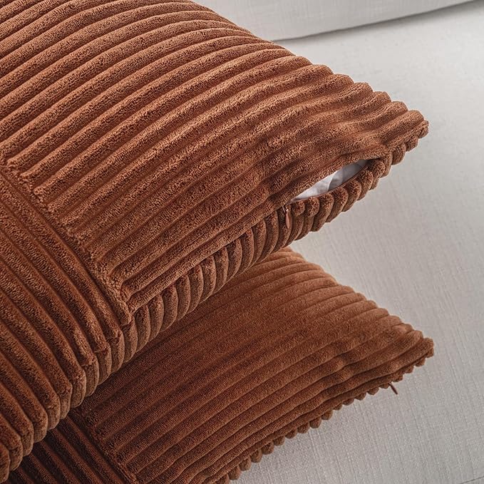 Fancy Homi 2 Packs Rust Samll Decorative Throw Pillow Covers 14x14 Inch - Image 4