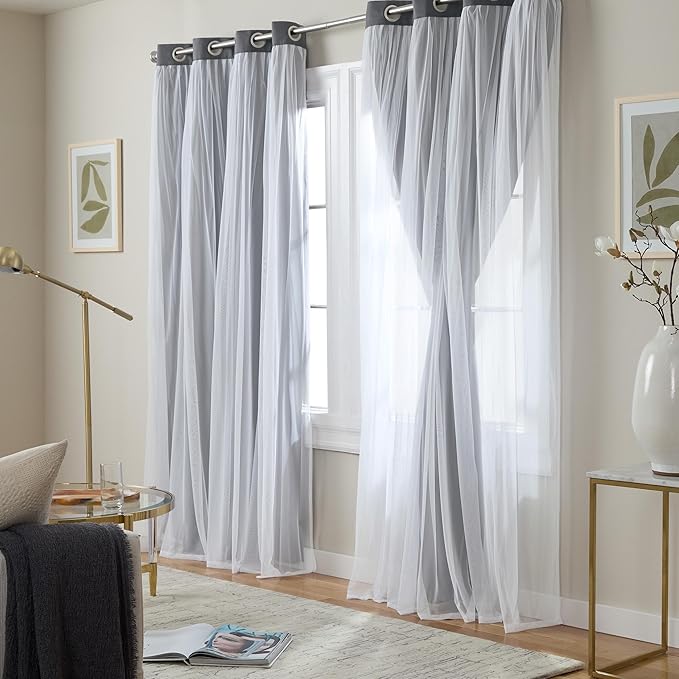 TOWN & COUNTRY LUXE Talia Double Layer Indoor Curtains, Sheer and Room - Image 2