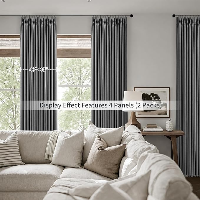 Pinch Pleated 100% Blackout Curtains 108 Inches Long - Image 8