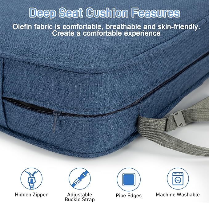 Aoodor Outdoor Chair Cushion, 23 x 26 Inch Water-Resistant, Fade-Resistant - Image 6