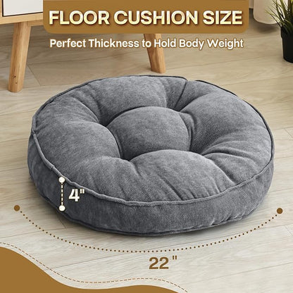 Floor Pillow Set of 2, Memory Foam Floor Cushions - Image 4