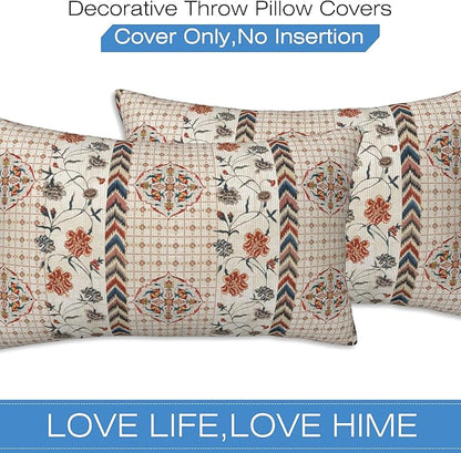 Throw Pillow Covers Boho Floral Pillow Covers 20x12 Inch Set of 2 Throw Pillows - Image 3