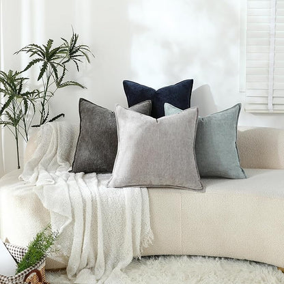 Stellhome Pack of 2 Soft Textured Throw Decorative Pillow Covers Square Accent - Image 6